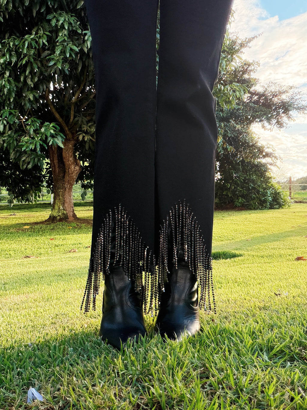 Alessandra Crystal Fringe Pant