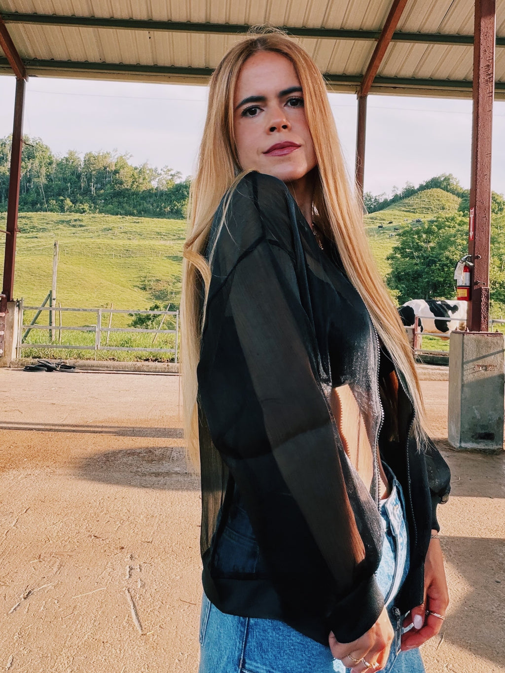Camila Sheer Bomber Jacket