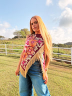 Ofelia Floral Satin-Look Fringe Top