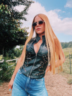 Dulcinea Faux Leather Vest