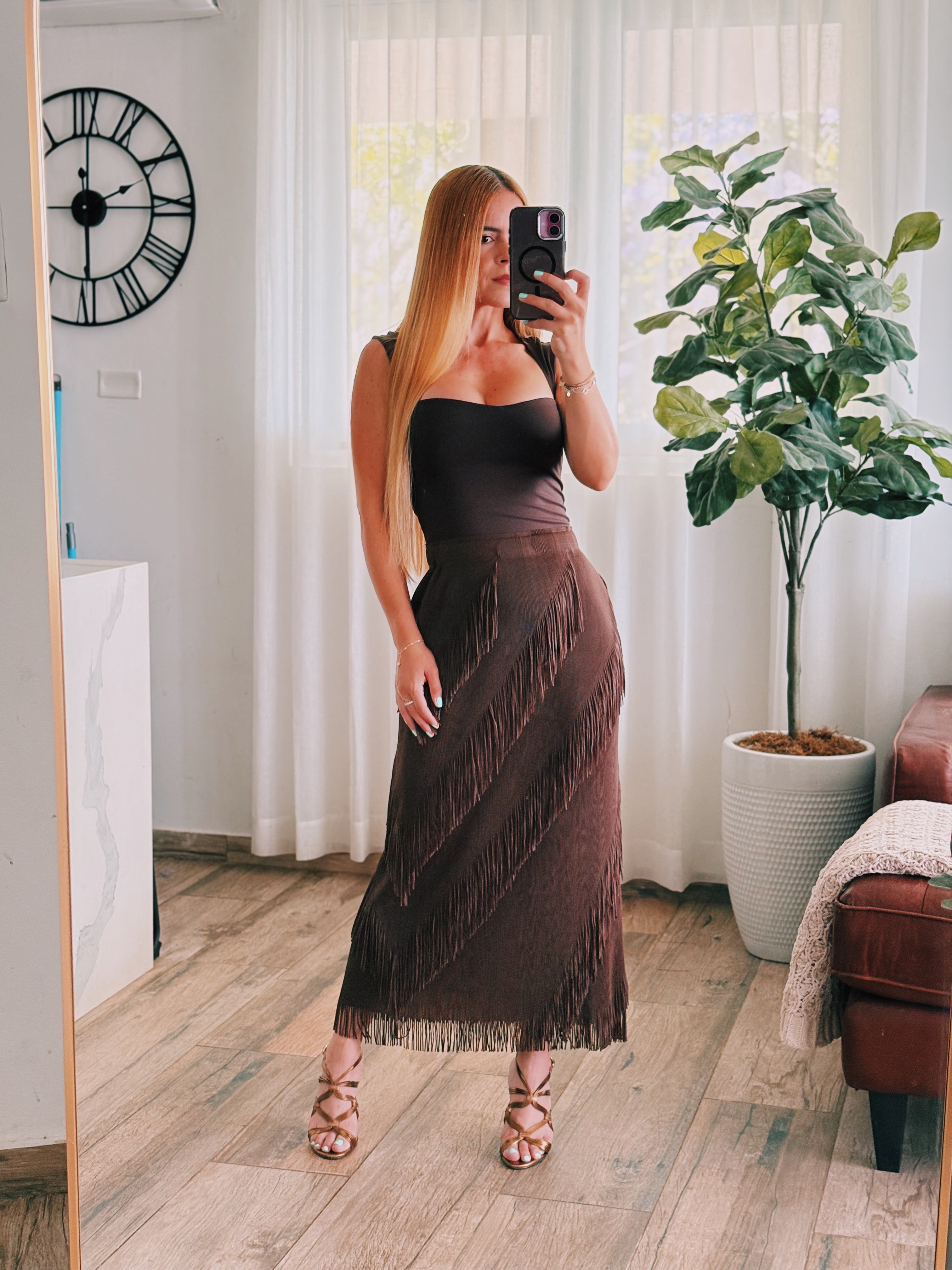 Sonora Fringe Midi Skirt