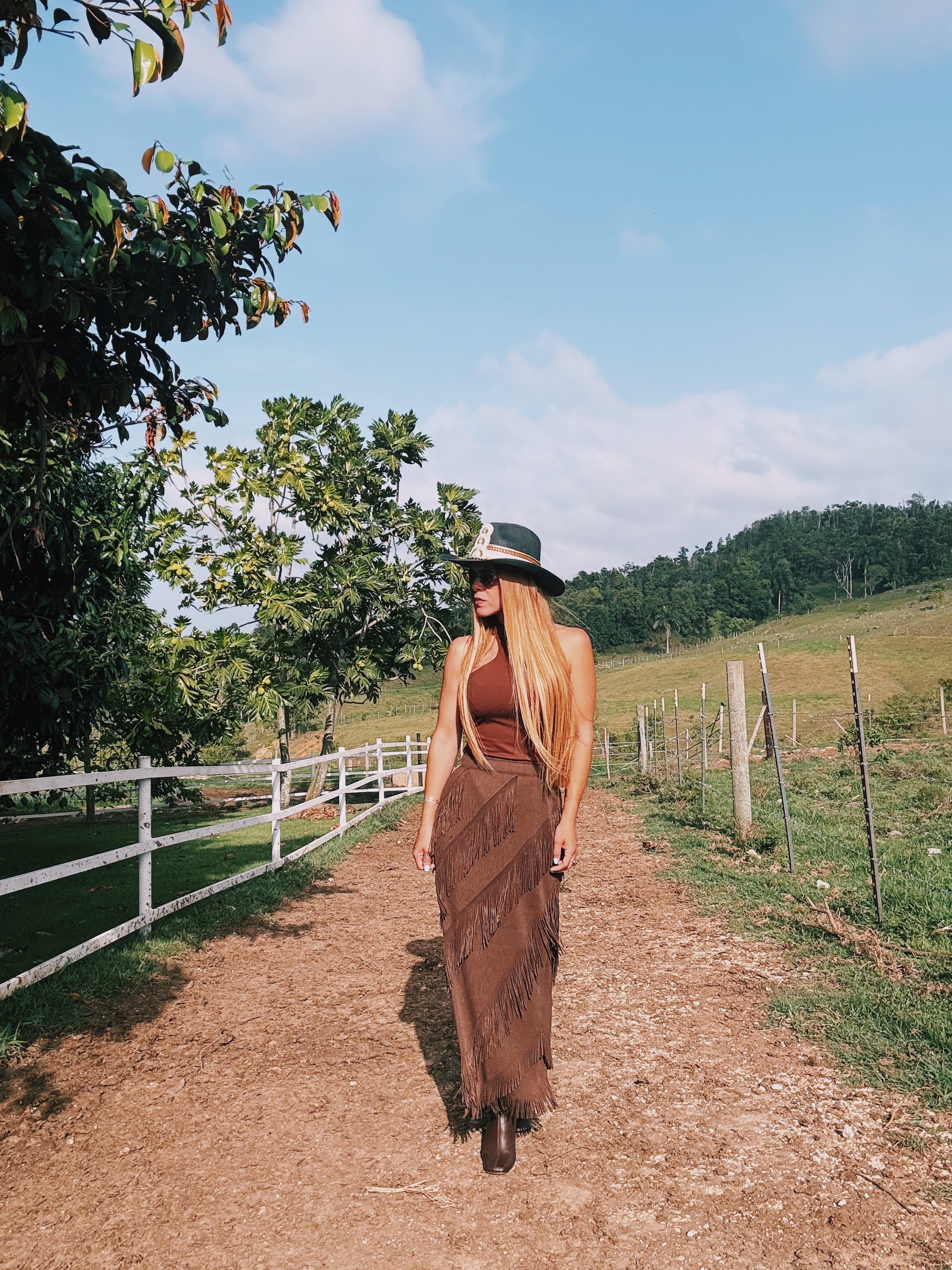 Sonora Fringe Midi Skirt