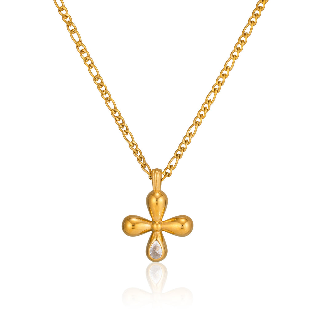 Clover Cross Cubana Necklace
