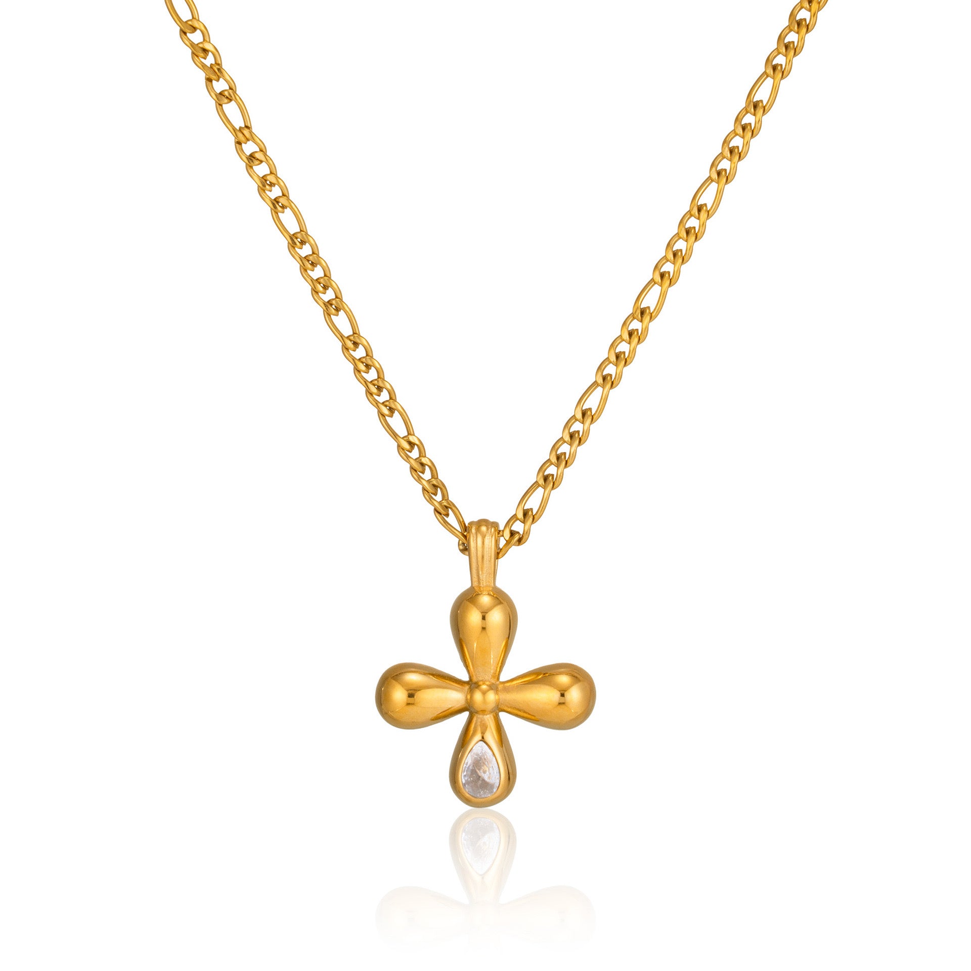 Clover Cross Cubana Necklace